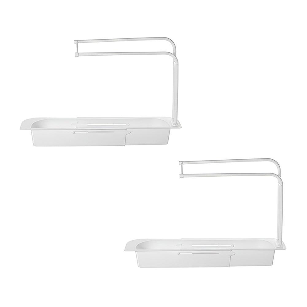 Telescopic Sink Rack Holder Expandable Storage Drain Basket Home Kitchen Kit - Blue