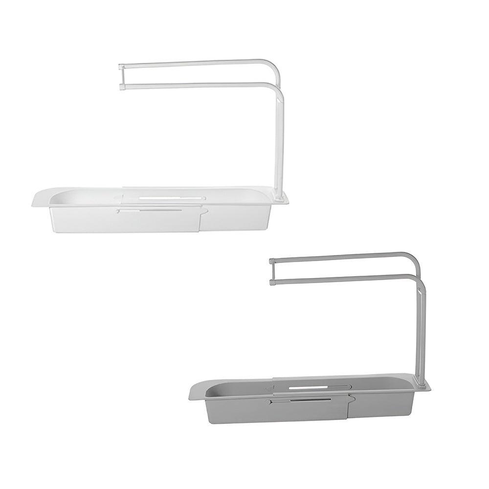 Telescopic Sink Rack Holder Expandable Storage Drain Basket Home Kitchen Kit - Blue