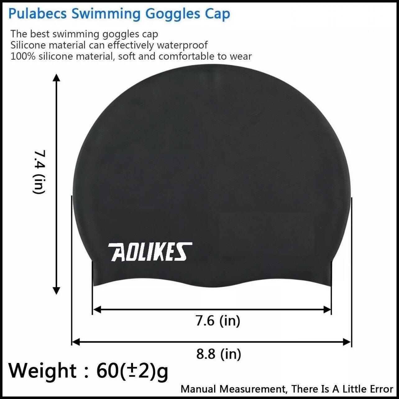 Aolikes Silicone Swimming Cap Waterproof Unisex Swim Hat for Men and Women - Blue