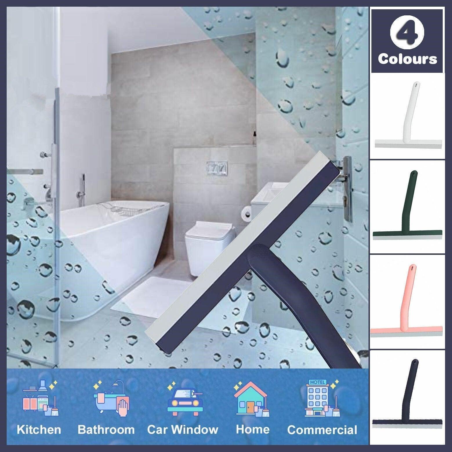 Shower Squeegee Bathroom Mirror Window Glass Cleaner Wiper Home Cleaning Tool - Blue