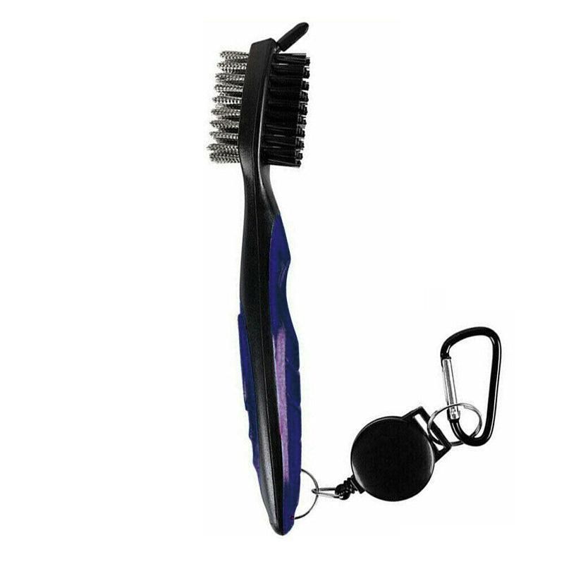Golf Cleaning Brush Retractable Stock Color Groove Cleaner With Reel Club Ball - Blue