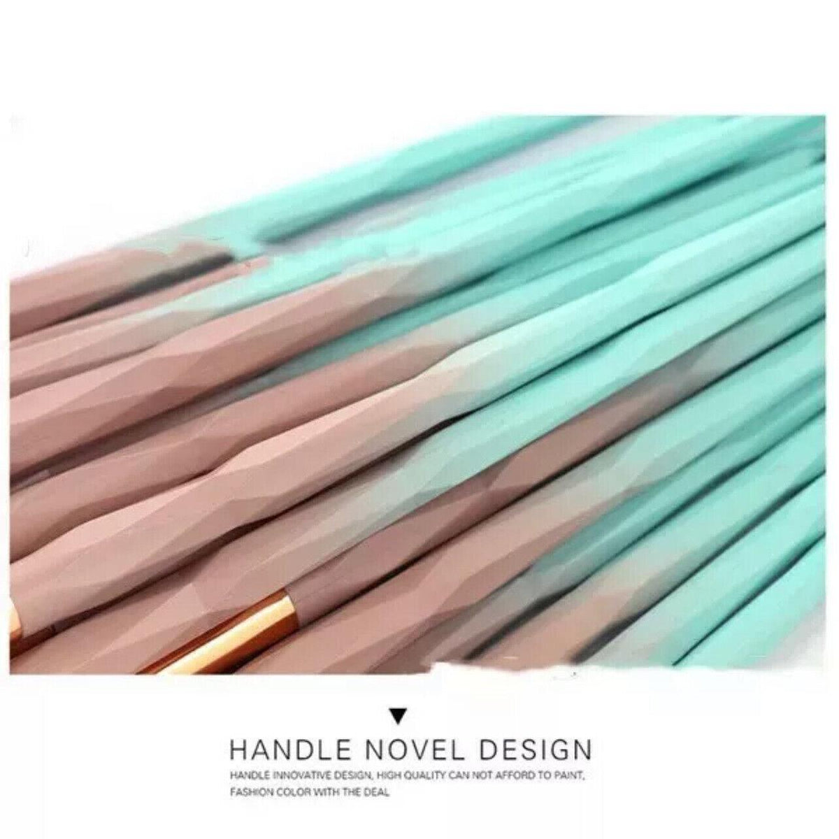 20 Pcs Eye Make-Up Brushes Diamond Unicorn Eyeshadow Eyebrow Blending Brush Set - Blue and Purple