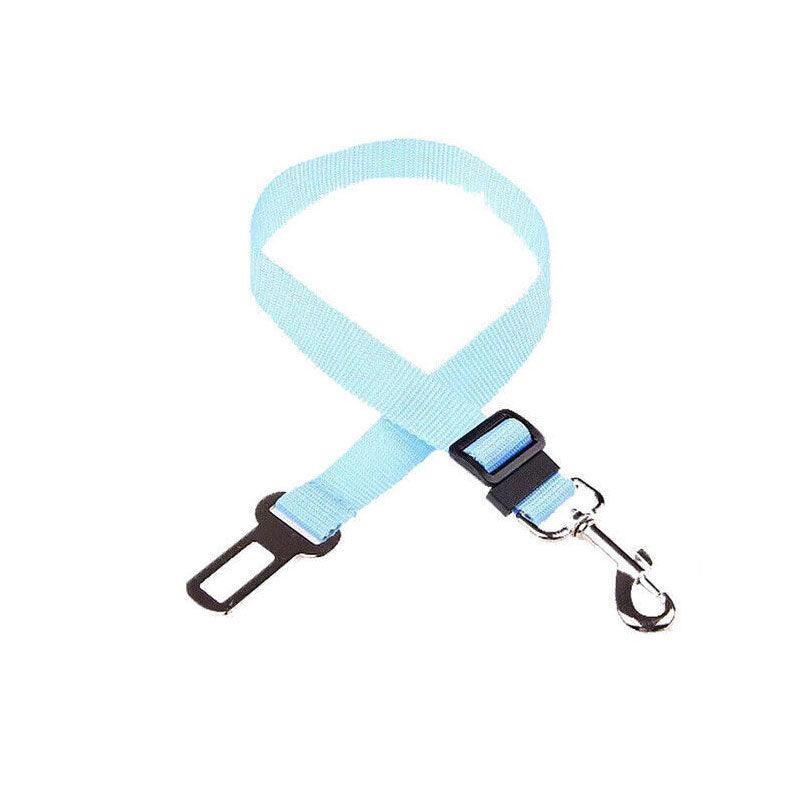 Adjustable Pet Harness Lead for Car Travel with Clip Attachment Nylon Restraint Strap - Dark Blue