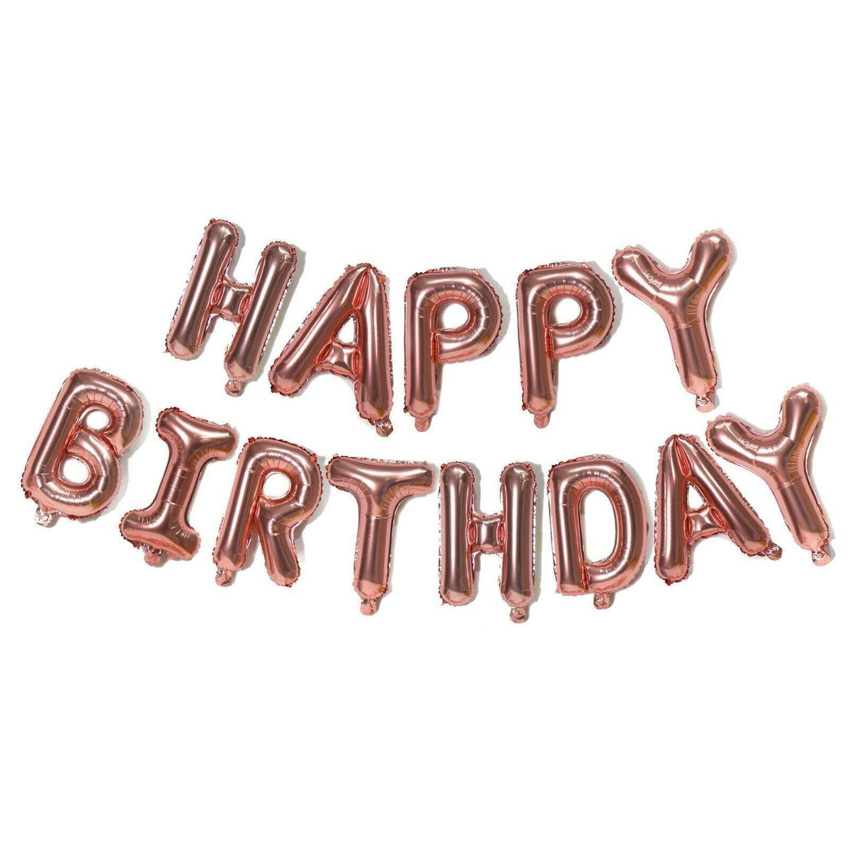 40Cm 3D Happy Birthday Letters Balloons Inflating Foil Banner Bunting Celebrate - Gold