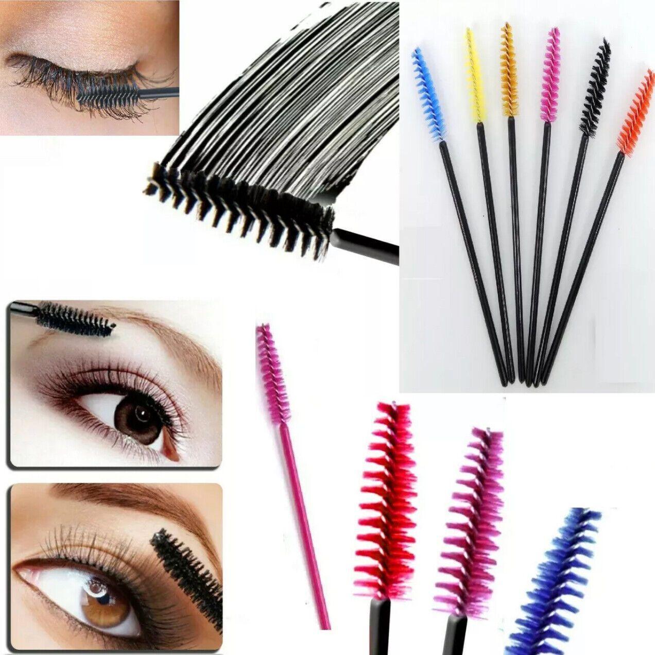 50X Disposable Mascara Wands Eyelash Brushes Applicator Lash Extension Brush - gold+pink