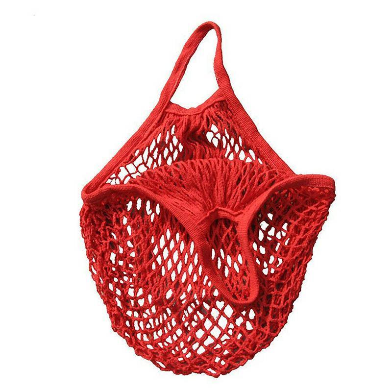 Reusable Mesh Net Shopping Bag String Tote Grocery Fruit Vegetable Storage - Green