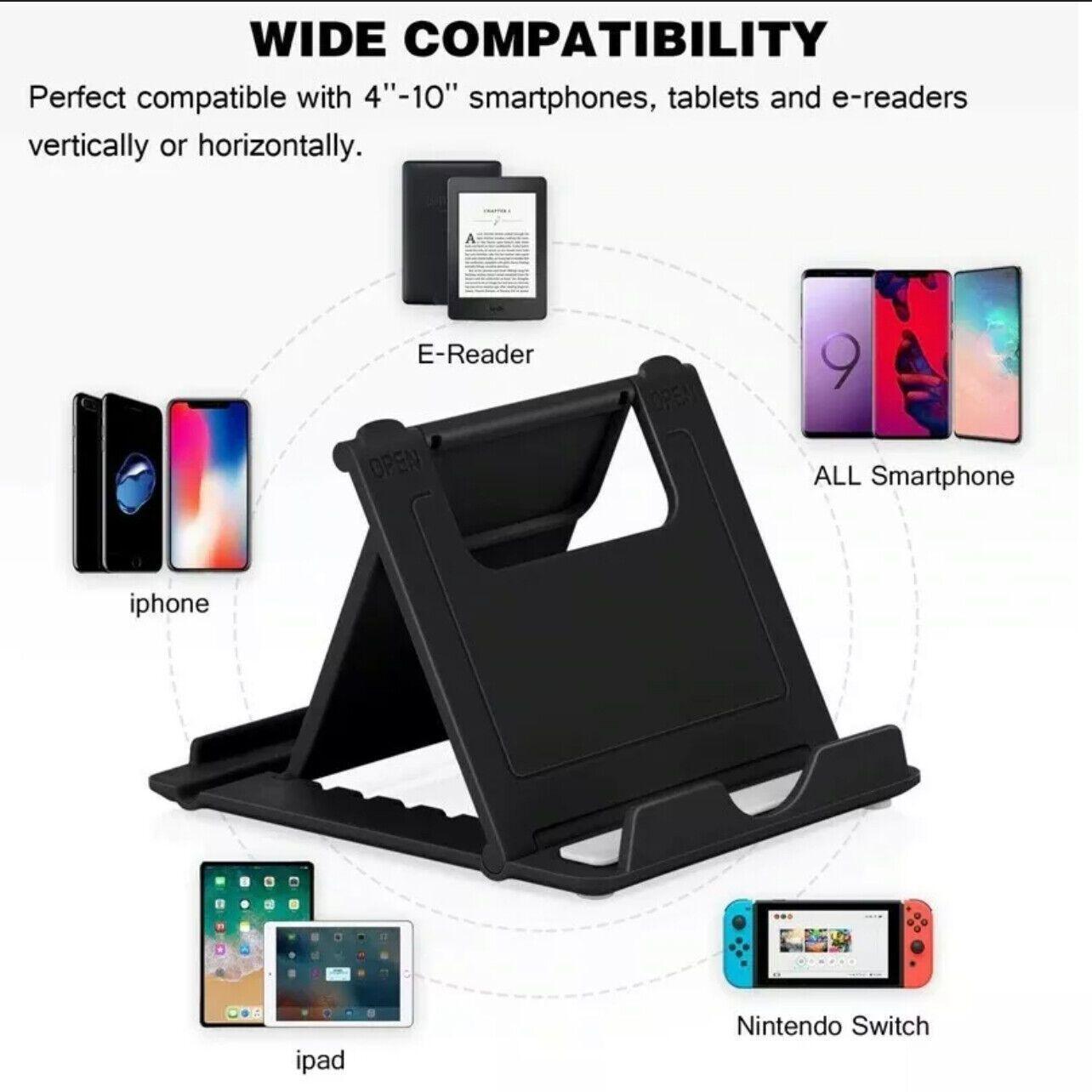 Universal Foldable Tablet and Phone Stand Adjustable Portable Desk Holder - Green