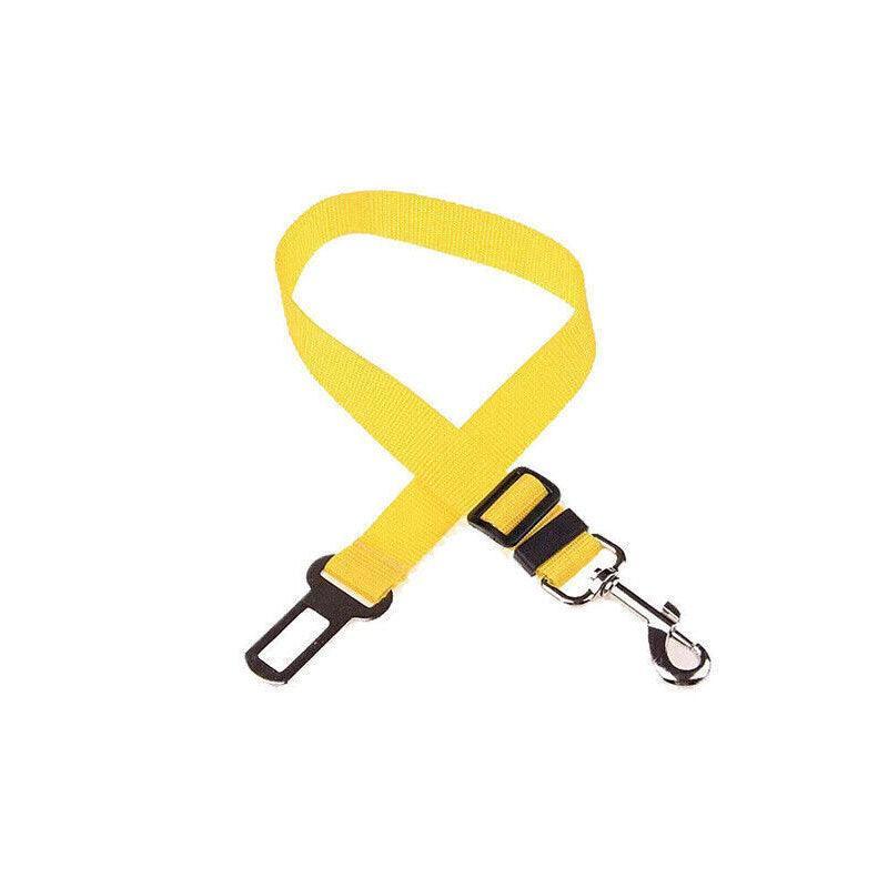 Adjustable Pet Harness Lead for Car Travel with Clip Attachment Nylon Restraint Strap - Green