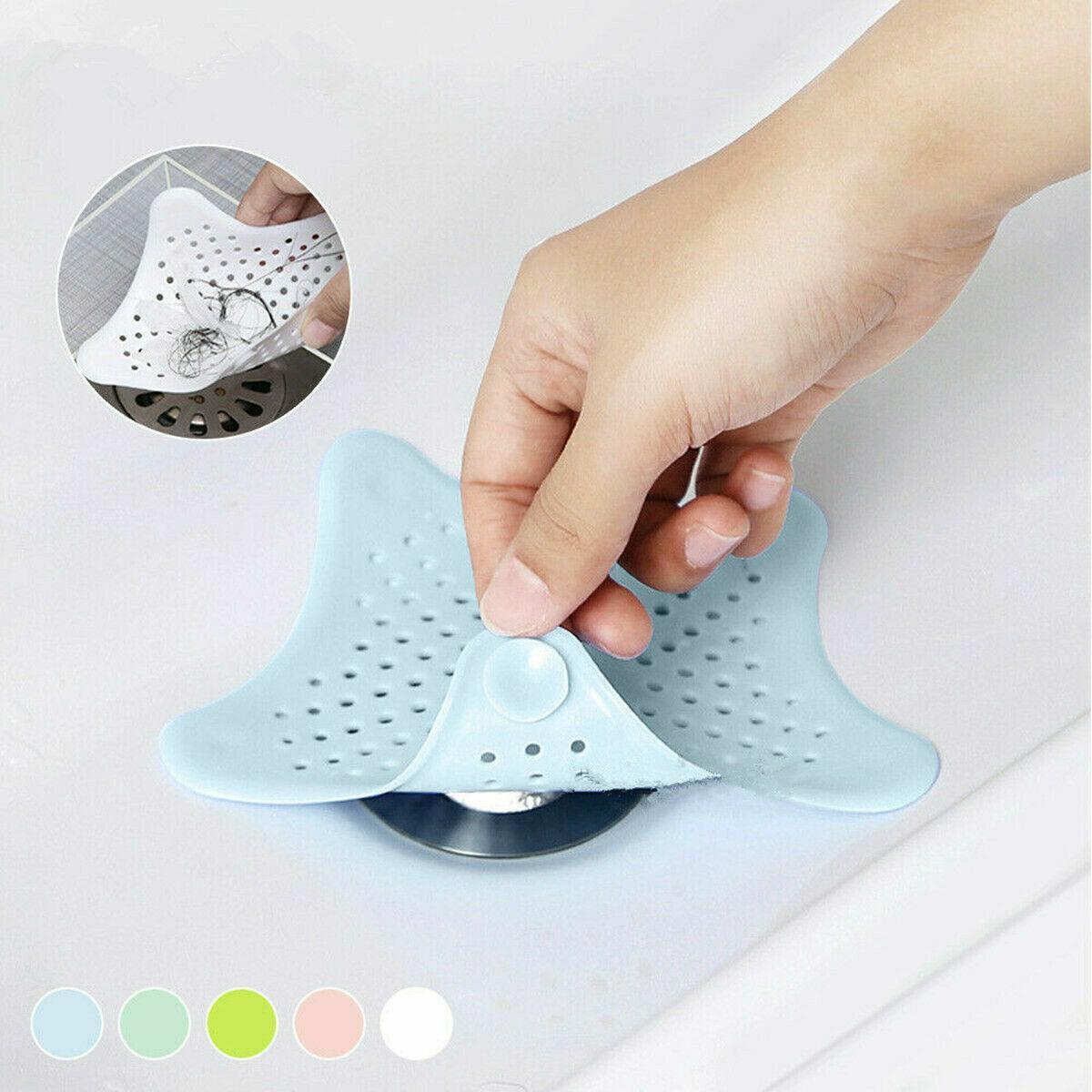 New Bathroom Drain Hair Catcher Bath Stopper Sink Strainer Shower Filter Covers - Light Blue