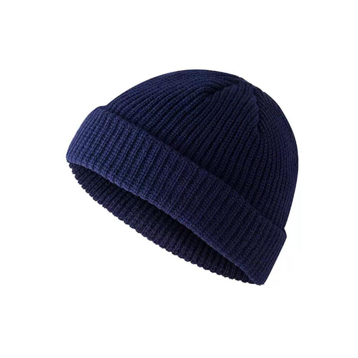 Men Women Mini Fisherman Beanie Winter Spring Hat Soft Knitted Docker Skull Cap - Light Purple