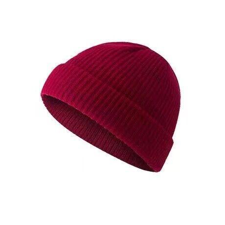 Men Women Mini Fisherman Beanie Winter Spring Hat Soft Knitted Docker Skull Cap - Light Purple