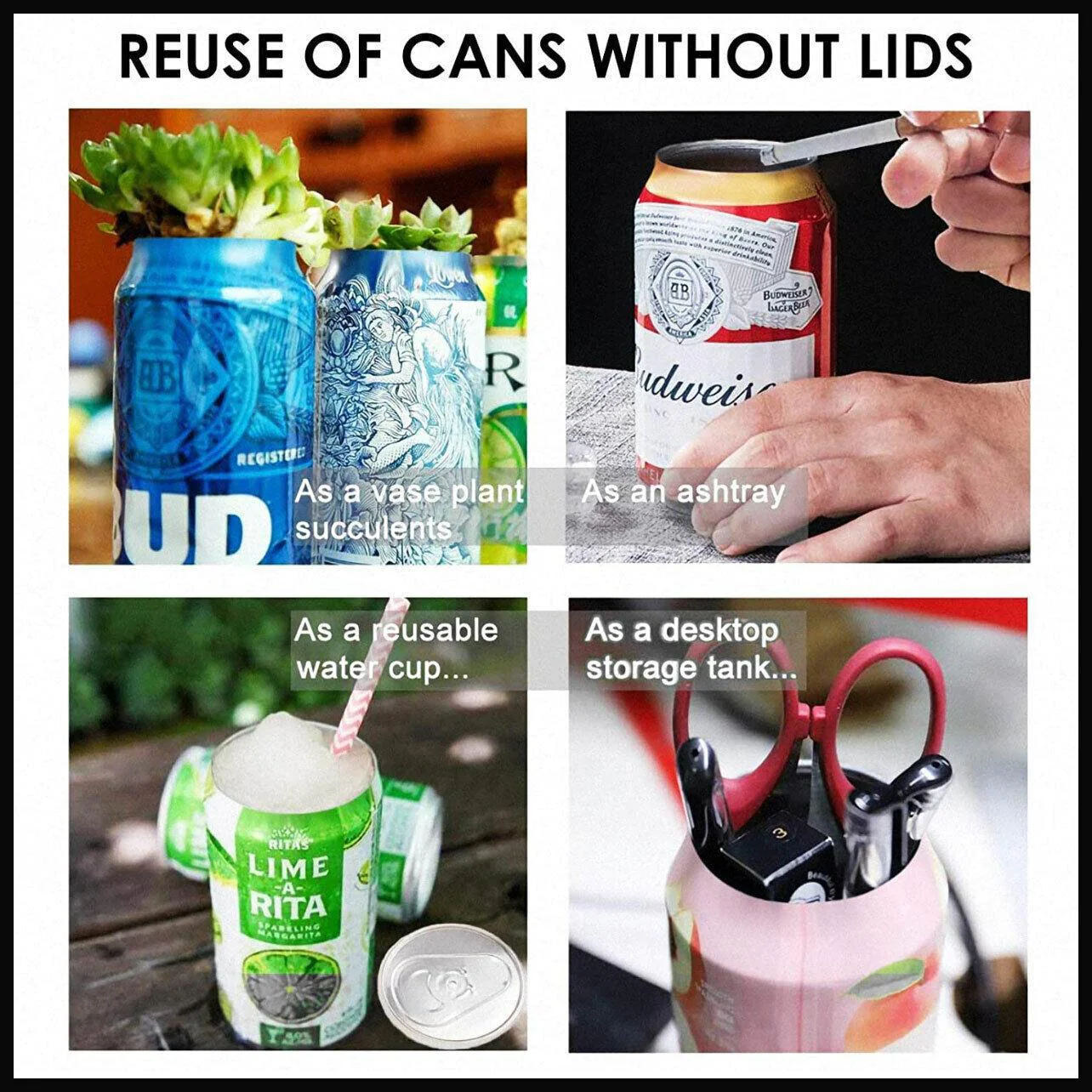 Topless Can Opener Manual Kitchen Tool for Beer Soda and Tin Bottles - Red