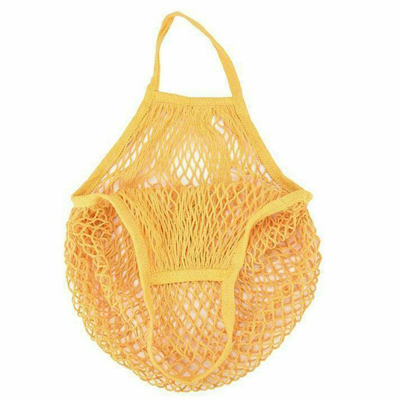 Reusable Mesh Net Shopping Bag String Tote Grocery Fruit Vegetable Storage - Sky Blue