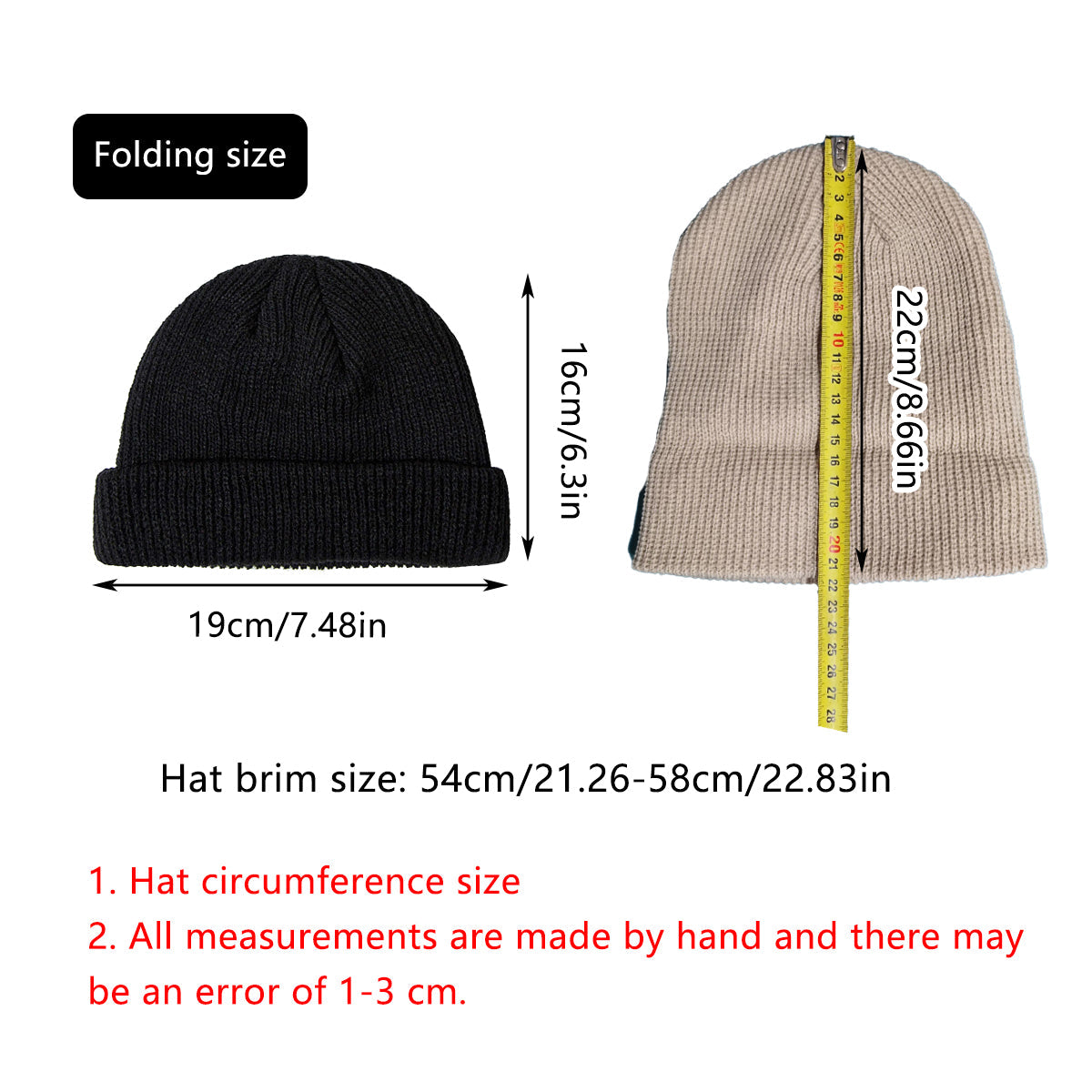 Men Women Mini Fisherman Beanie Winter Spring Hat Soft Knitted Docker Skull Cap - White