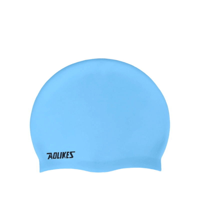 Aolikes Silicone Swimming Cap Waterproof Unisex Swim Hat for Men and Women - White
