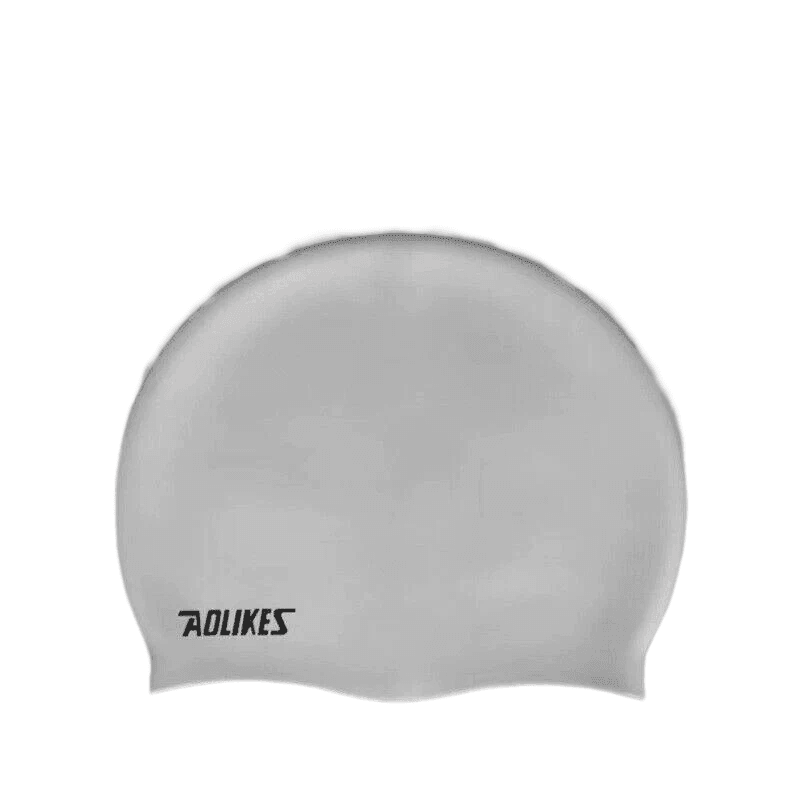 Aolikes Silicone Swimming Cap Waterproof Unisex Swim Hat for Men and Women - White