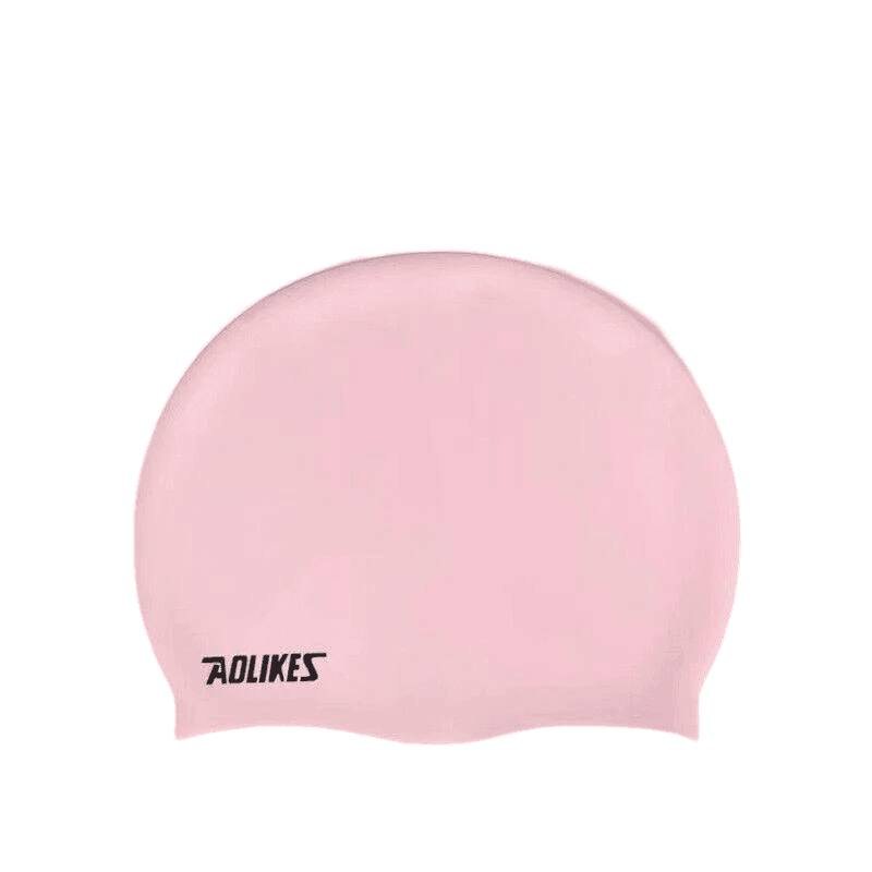 Aolikes Silicone Swimming Cap Waterproof Unisex Swim Hat for Men and Women - White