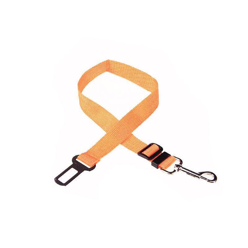 Adjustable Pet Harness Lead for Car Travel with Clip Attachment Nylon Restraint Strap - Yellow