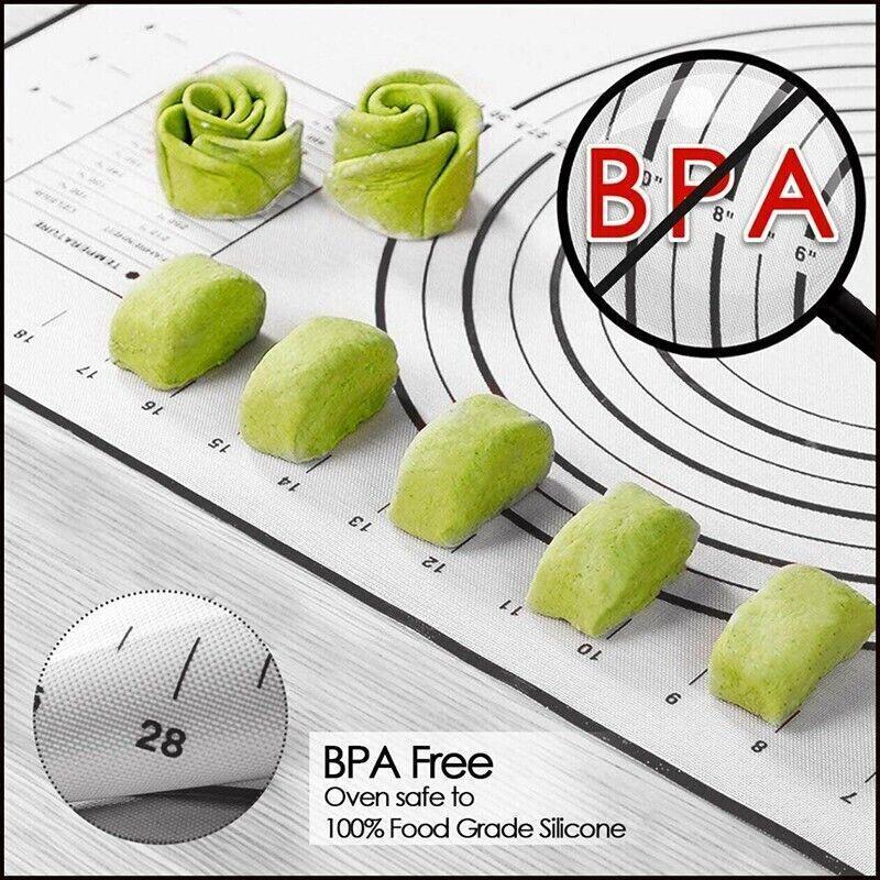 Non-Stick Silicone Baking Mat Rolling Cake Dough Scale Pastry Clay Fondant Sheet - Red 60*40cm