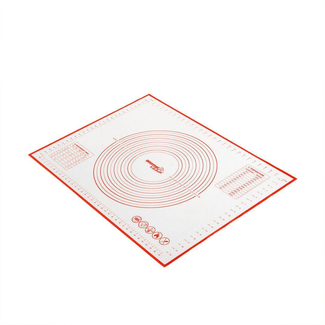 Non-Stick Silicone Baking Mat Rolling Cake Dough Scale Pastry Clay Fondant Sheet - Red 60*40cm