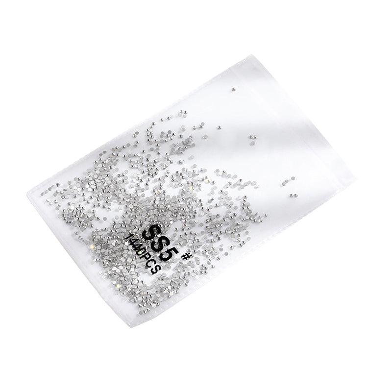 1440Pcs Glitter Rhinestones Crystal Flat Clear Bottom Glass Nail Art Nail Drill - Coloured Crystal-SS8