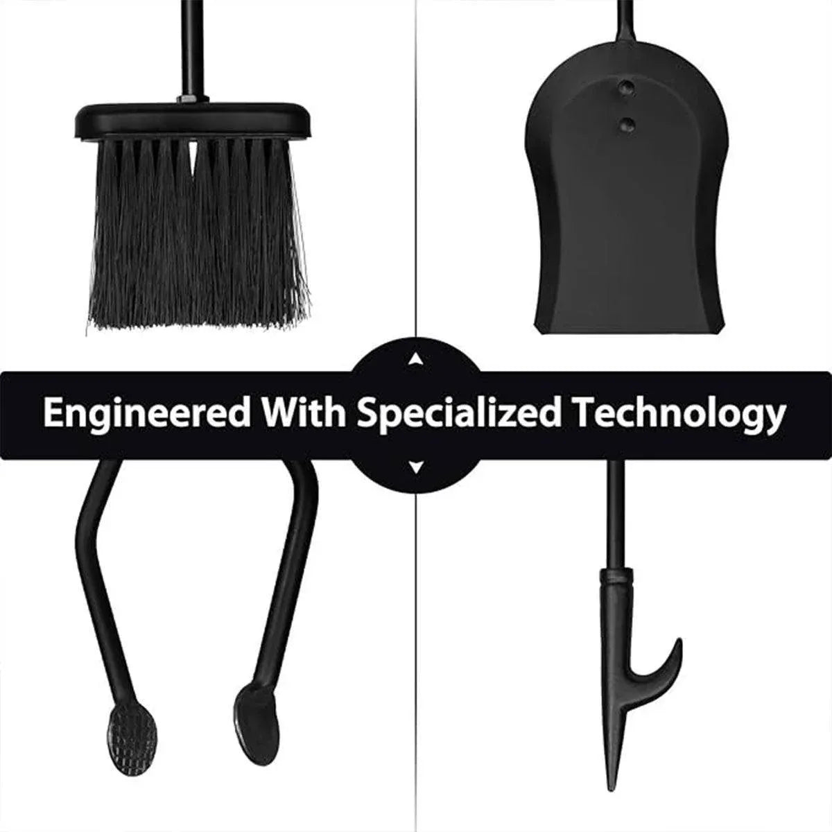 5-Piece Fireplace Tool Set with Stand