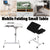 Adjustable Folding Computer Desk Stand Floor-Standing Movable Bedside Table - White