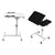 Adjustable Folding Computer Desk Stand Floor-Standing Movable Bedside Table - White
