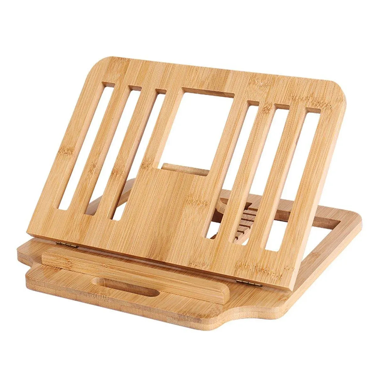 1-Piece Foldable Bamboo Laptop Stand with Adjustable Angles