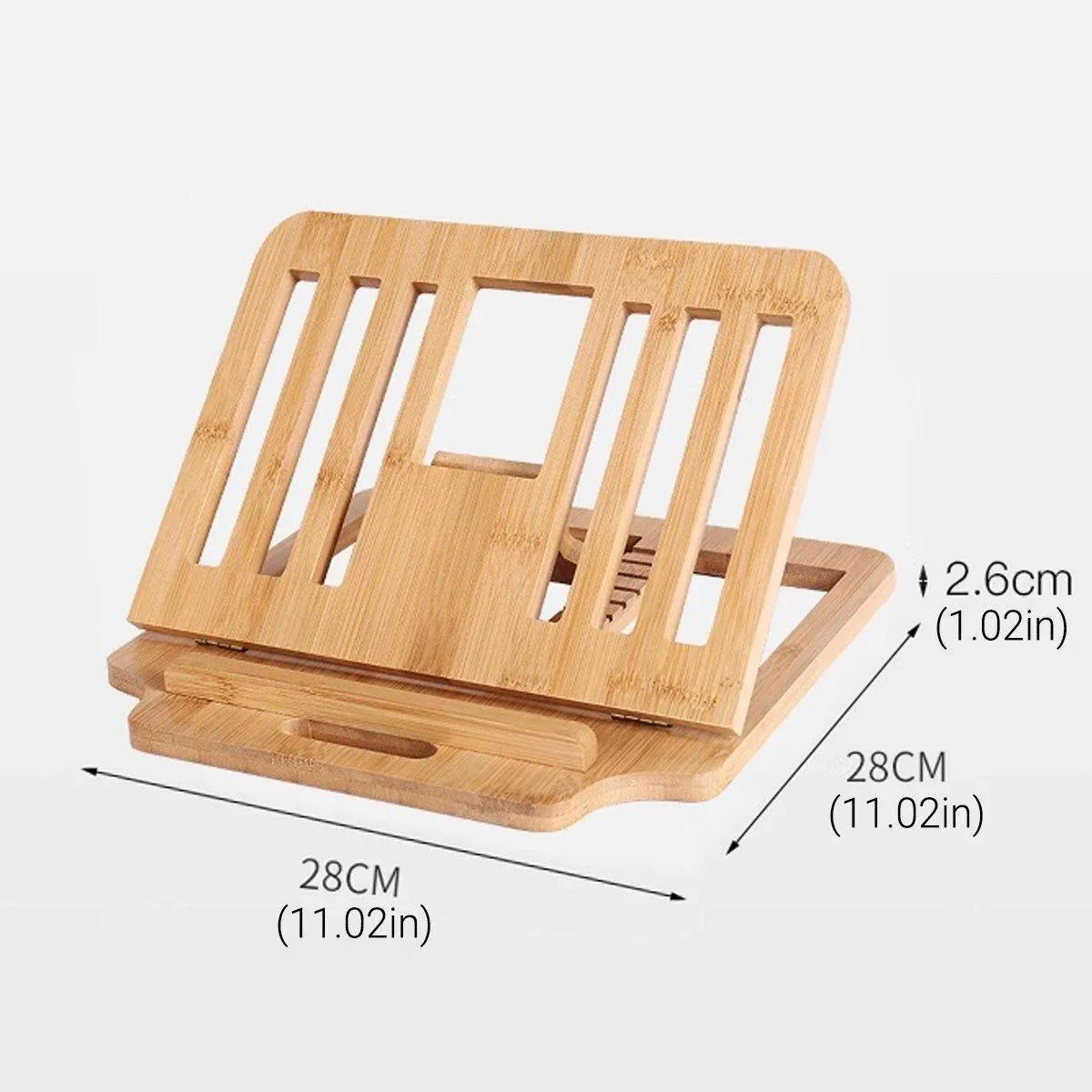 1-Piece Foldable Bamboo Laptop Stand with Adjustable Angles