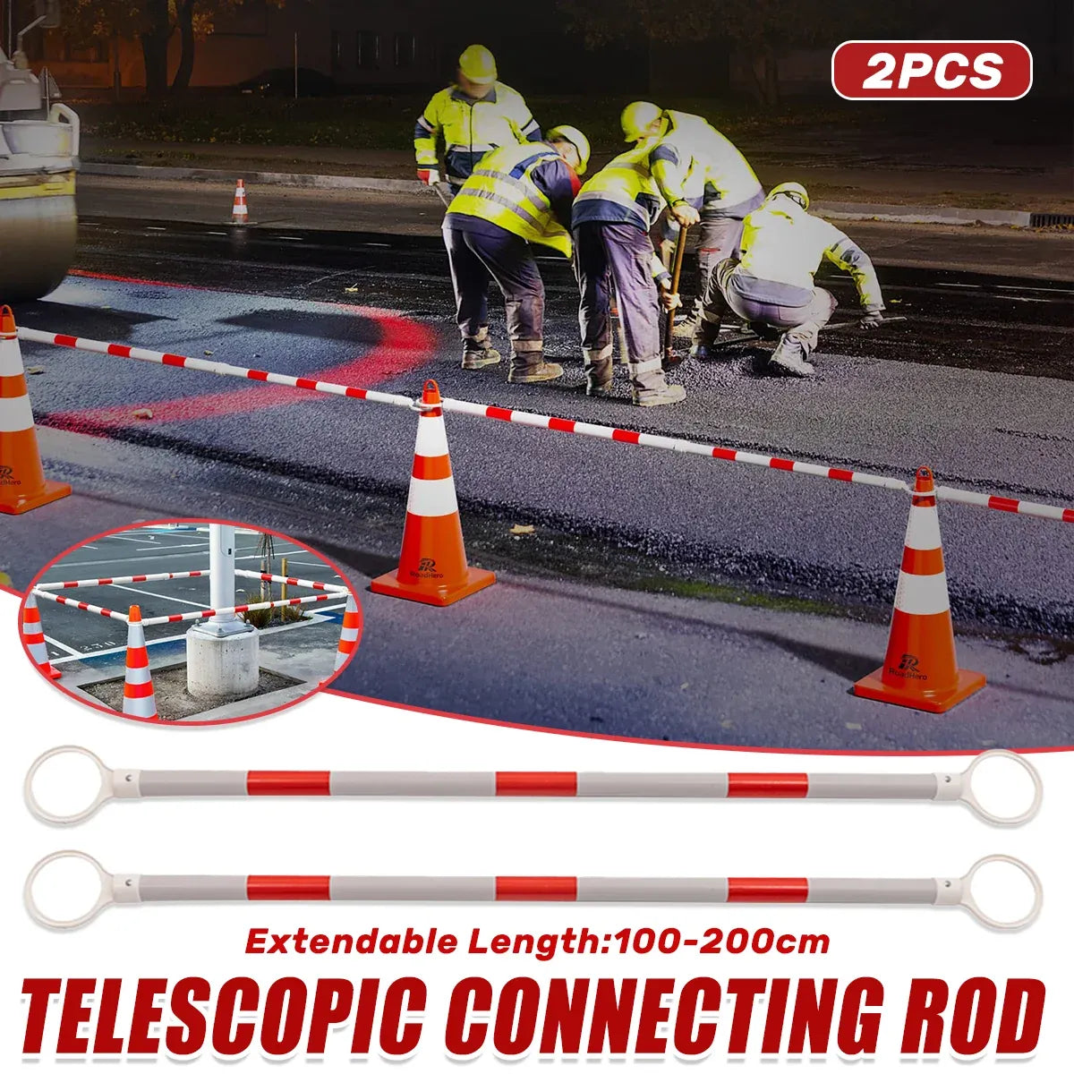 2-Piece 1-2 m Telescopic Cone Connecting Rod Set