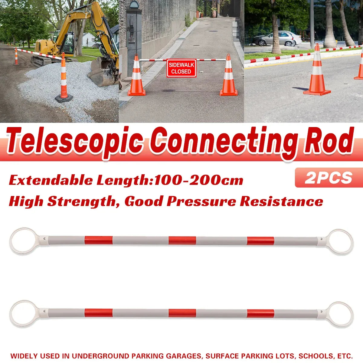 2-Piece 1-2 m Telescopic Cone Connecting Rod Set