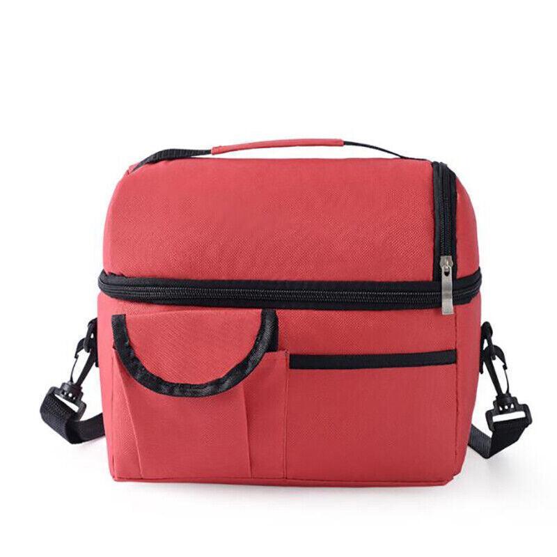 Insulated Lunch Bag Box Tote Cooler For Women Men Hot Cold Food Thermal - Rose Red