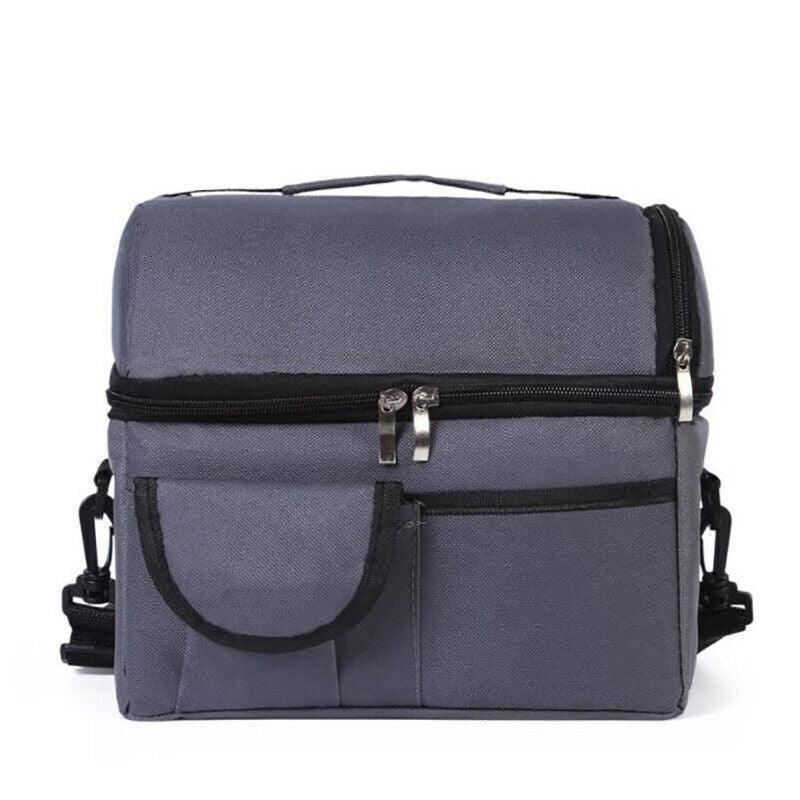 Insulated Lunch Bag Box Tote Cooler For Women Men Hot Cold Food Thermal - Rose Red