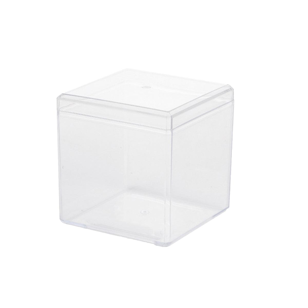 20pcs Transparent Biscuit Box Plastic Cake Box Pastry Dessert Storage Container - 7.5x7.5CM