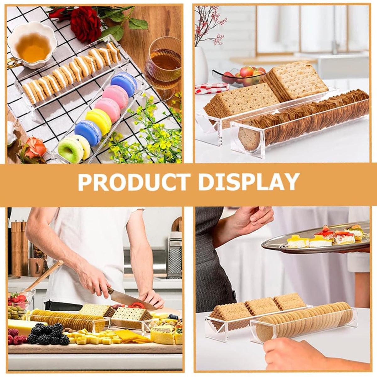 1PC Transparent Rectangular Biscuit Display Rack Food Dessert Wedding Cake Stand