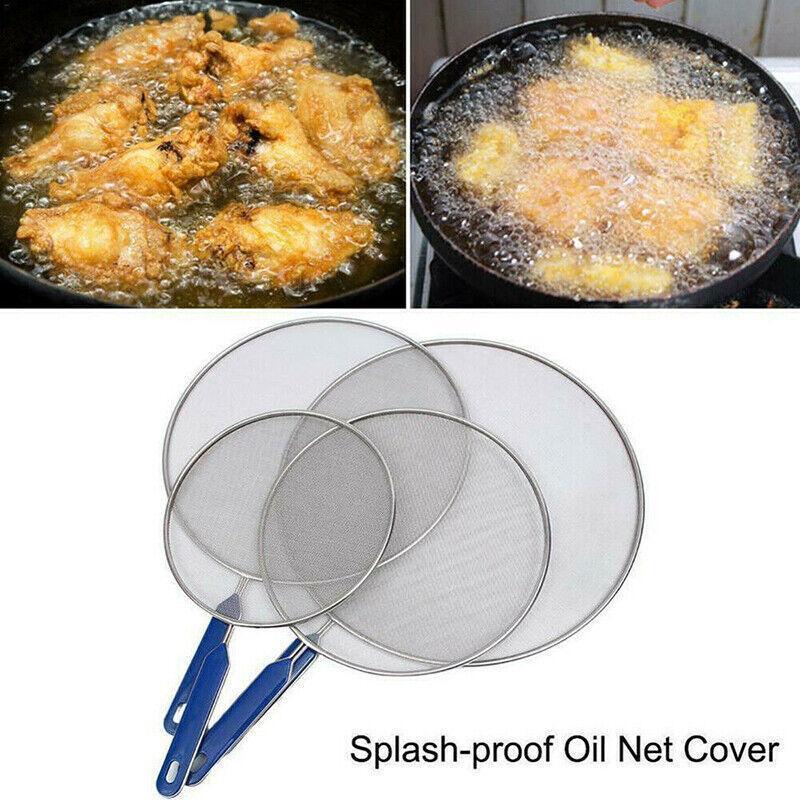 4Size Anti Splatter Guard Oil Net Splash Cover Pan Screen Kitchen Cooking Frying - 25CM