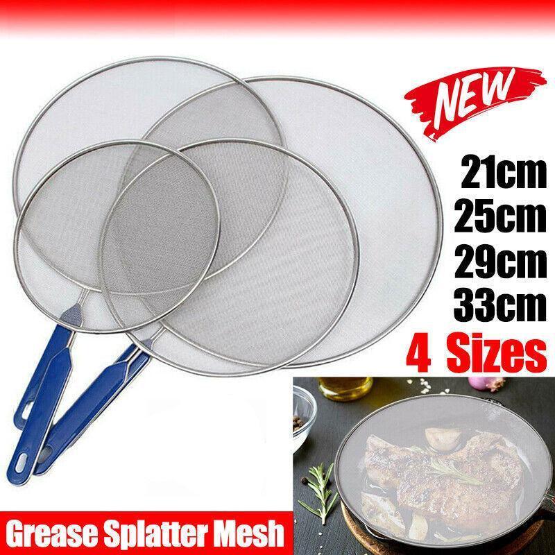 4Size Anti Splatter Guard Oil Net Splash Cover Pan Screen Kitchen Cooking Frying - 33CM