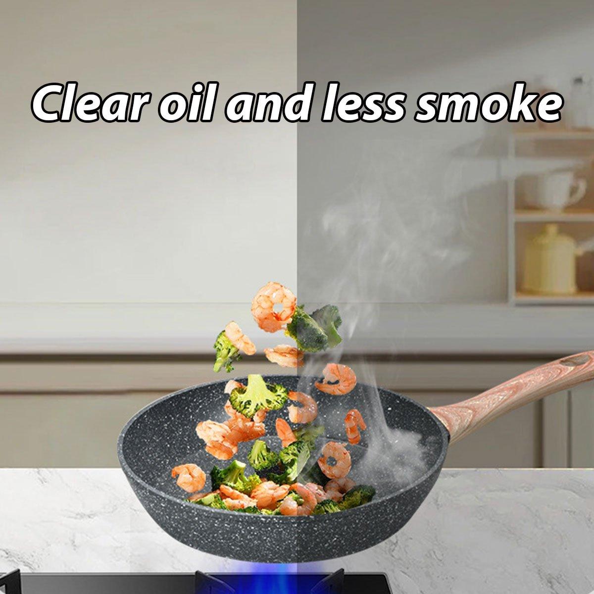 12pcs Nonstick Stone Coated Cookware Set with Frying Pans Steamer and Soup Pots