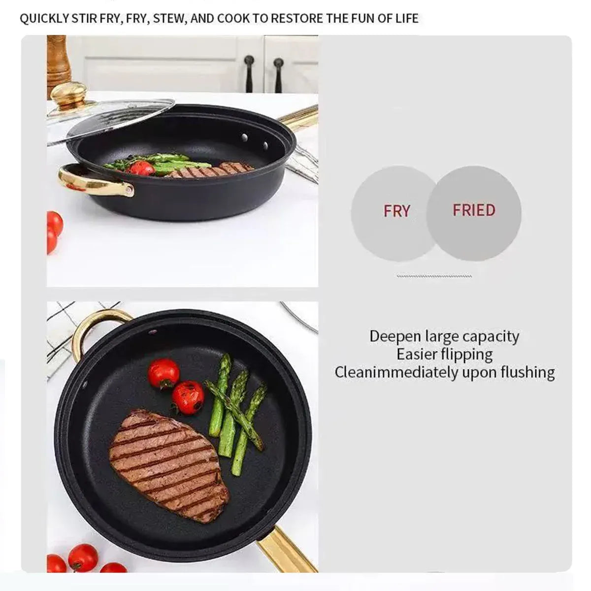 Stainless Steel 12 Piece Cookware Set Heat Resistant For Home Kitchen Cooking