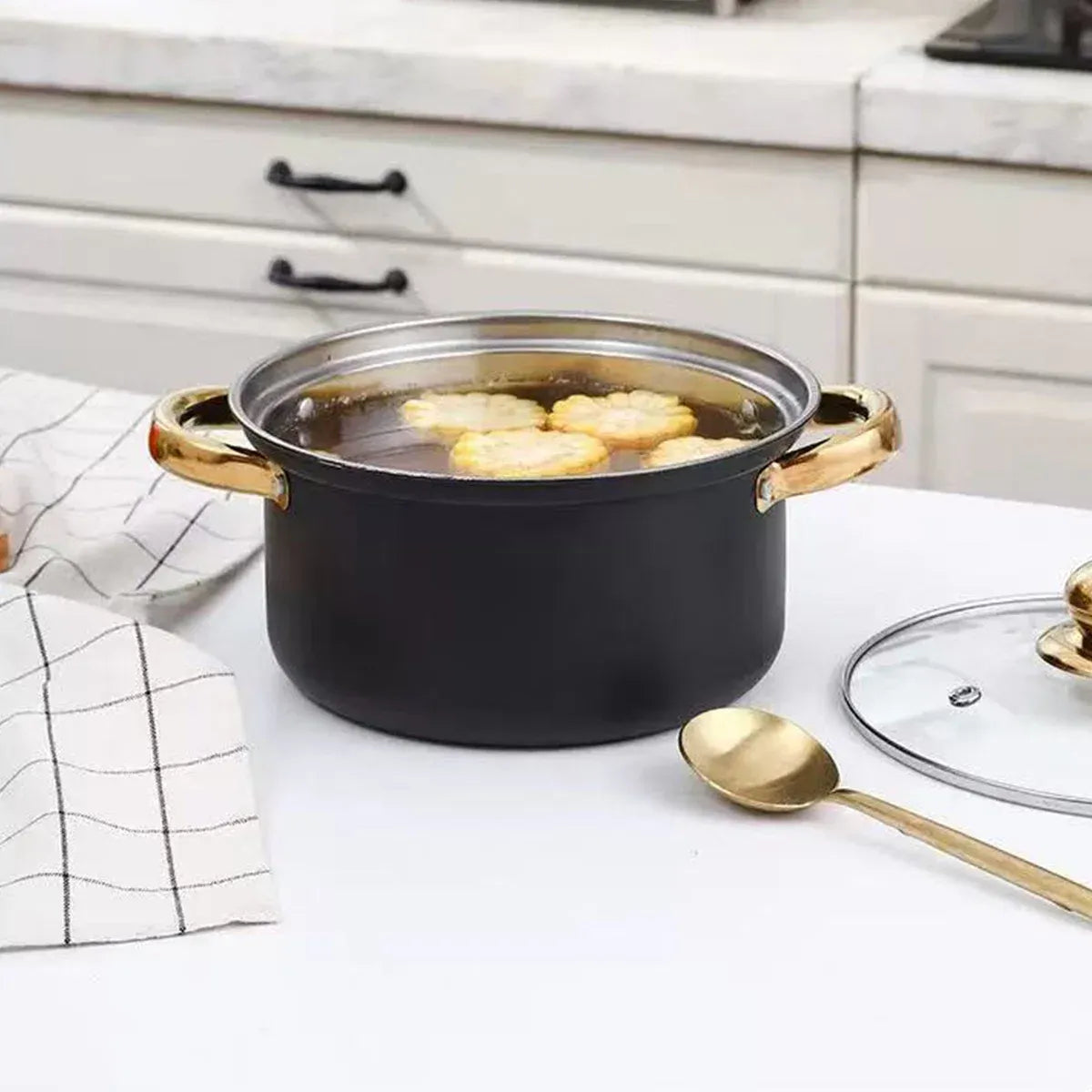 Stainless Steel 12 Piece Cookware Set Heat Resistant For Home Kitchen Cooking