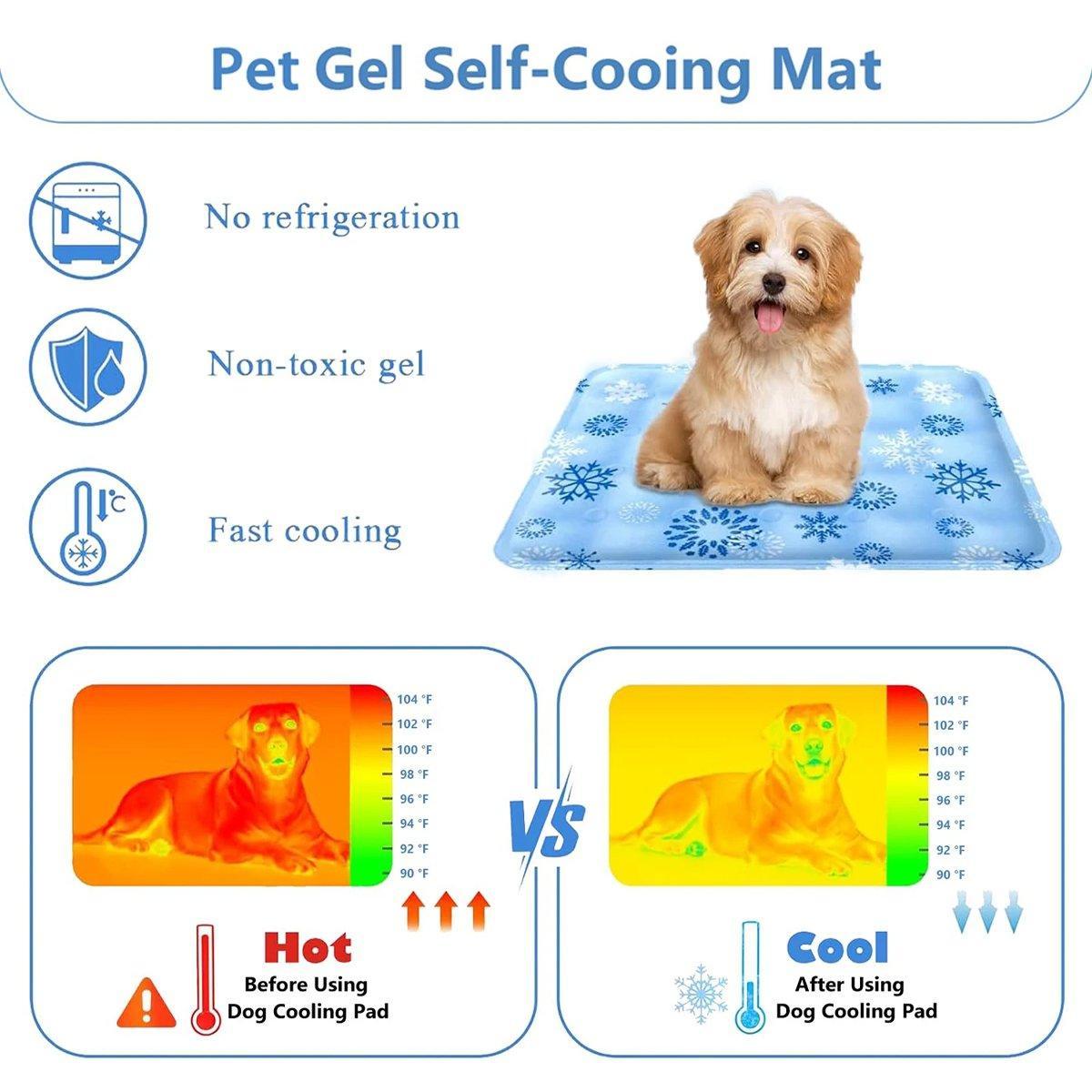 Cooling Ice Mat for Pets Summer Dog and Cat Cooling Pad Comfortable Pet Bed - Blue - 50x60cm