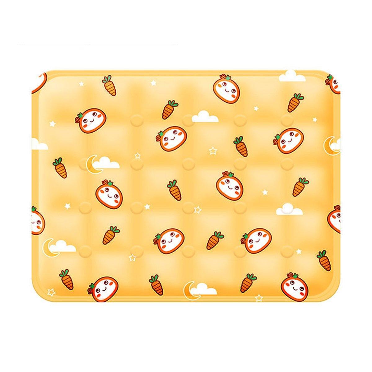 Cooling Ice Mat for Pets Summer Dog and Cat Cooling Pad Comfortable Pet Bed - Yellow - 50x60cm