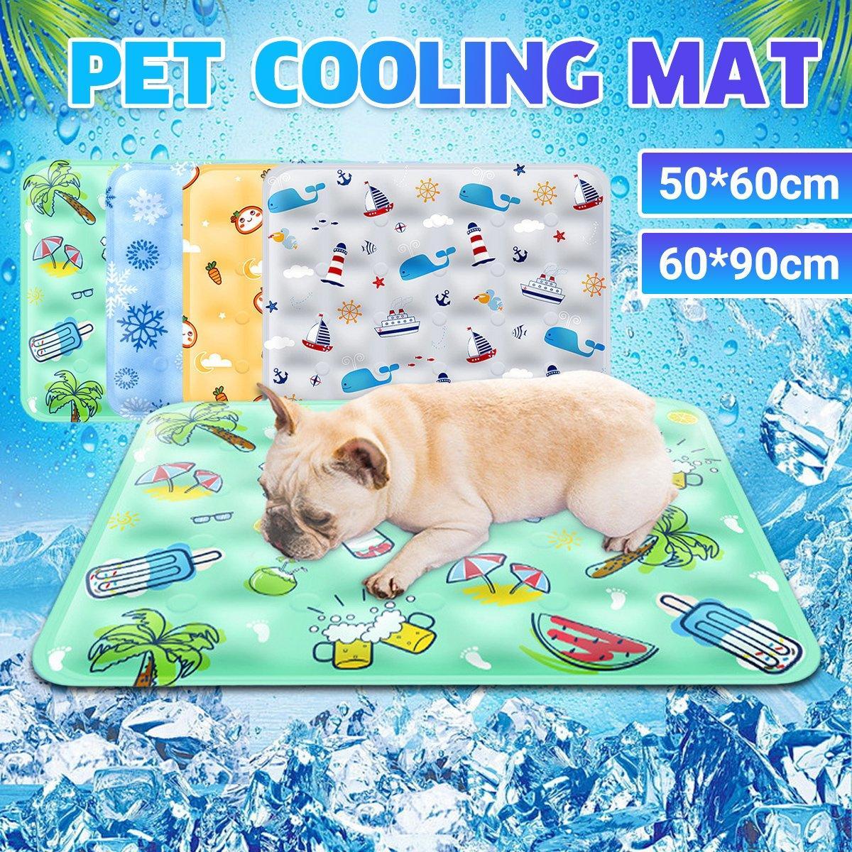 Cooling Ice Mat for Pets Summer Dog and Cat Cooling Pad Comfortable Pet Bed - Yellow - 60x90cm