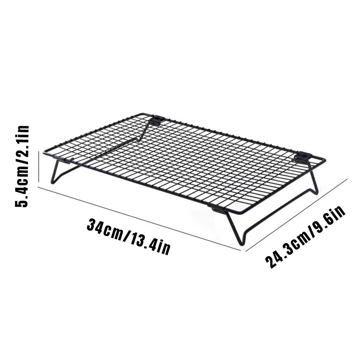 Collapsible Black Mesh Cake Cooling Rack Foldable Baking Tray for Kitchen Use