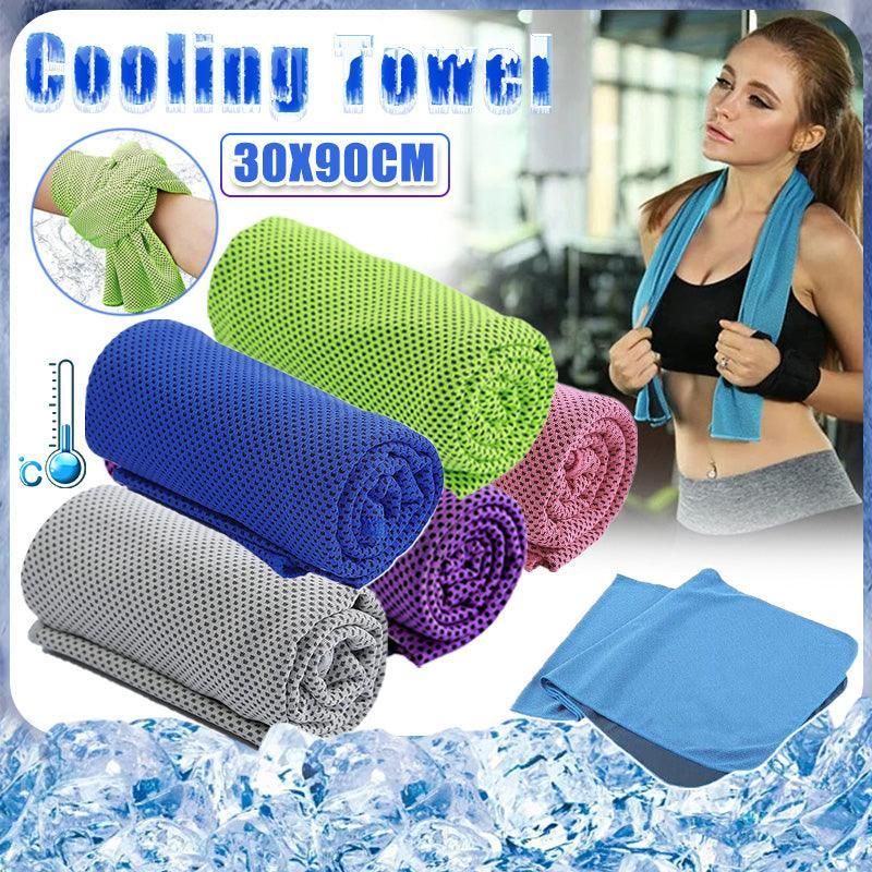 Instant Cooling Towel Gym Sport Golf Exercise Jog Cycling Outdoor Ice Cold Scarf - Purple