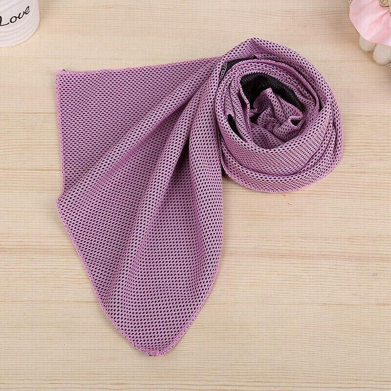 Instant Cooling Towel Gym Sport Golf Exercise Jog Cycling Outdoor Ice Cold Scarf - Purple