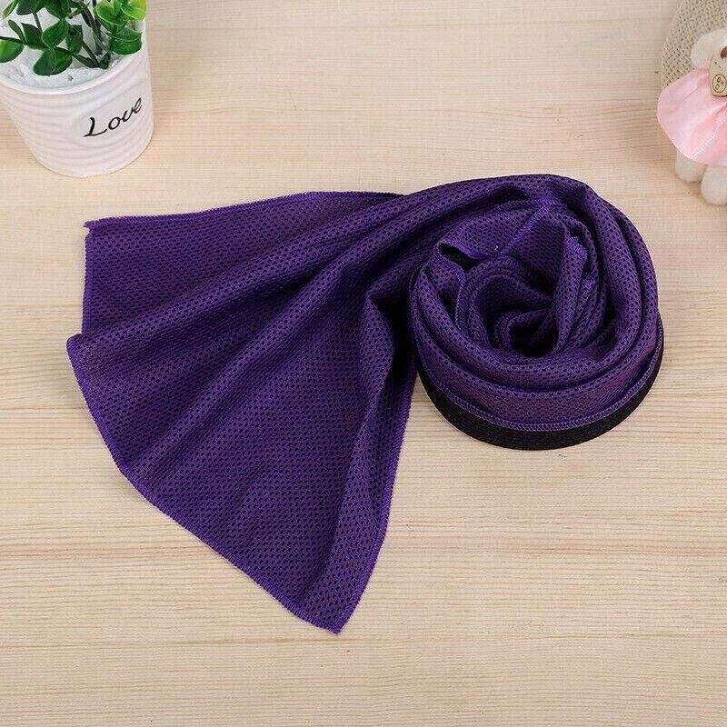 Instant Cooling Towel Gym Sport Golf Exercise Jog Cycling Outdoor Ice Cold Scarf - Purple