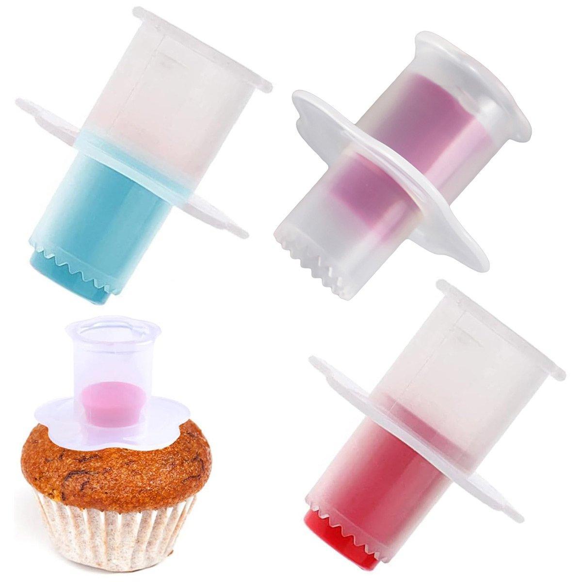 2PCS Eco-Friendly Plastic Paper Cup Cake Corer Pastry Hollowing Tool Easy to Use - Red