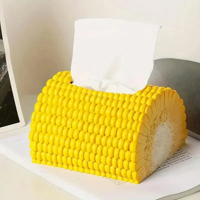 Corn Shape Tissue Box Paper Dispenser Decorative Napkin Holder for Home Office